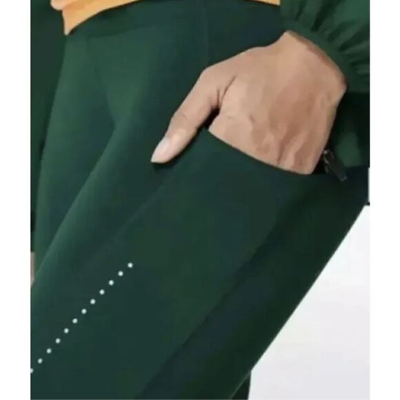 Sweaty Betty Therma Running Leggings 7/8 High Rise Pockets Dark Green Size XXS - Picture 3 of 10
